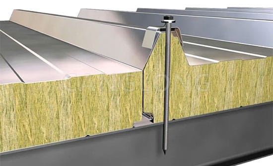 100mm Rock Wool Roof Panel With 4 Ribs