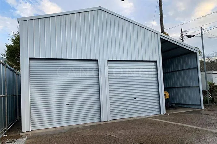 Two sets of metal garage buildings in Japan Two sets of metal garage buildings in Japan