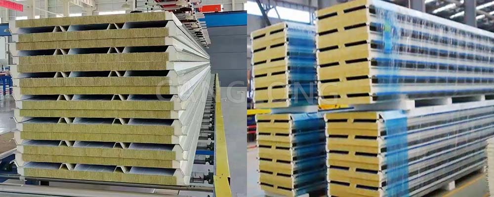 High Density PU Sealant Rock Wool Roof Panel
