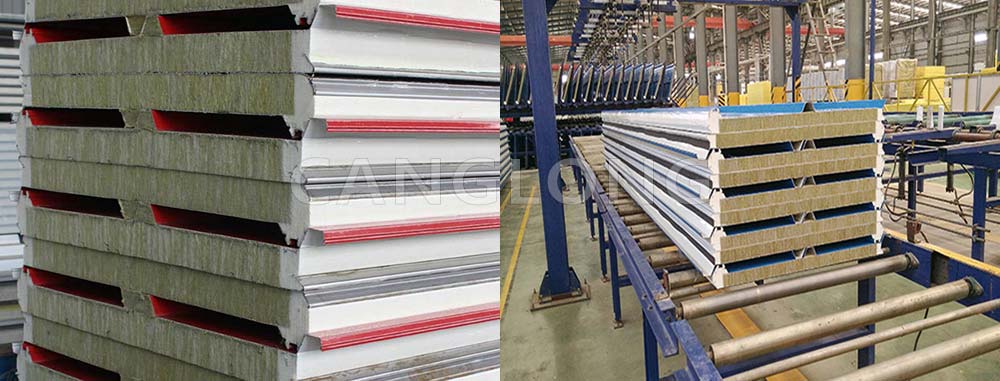 PU Foam Edge Sealing Rockwool Roof Panel