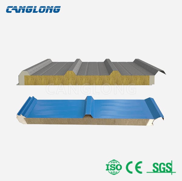 PU Sealing Rock Mineral Wool Sandwich Panel For Roof