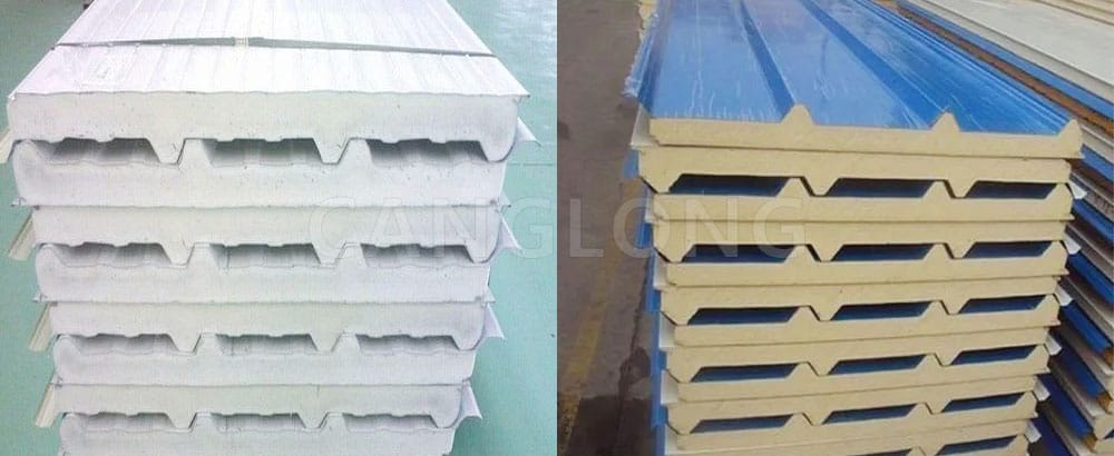 Polyurethane Four Waves Roof Sandwich Panel