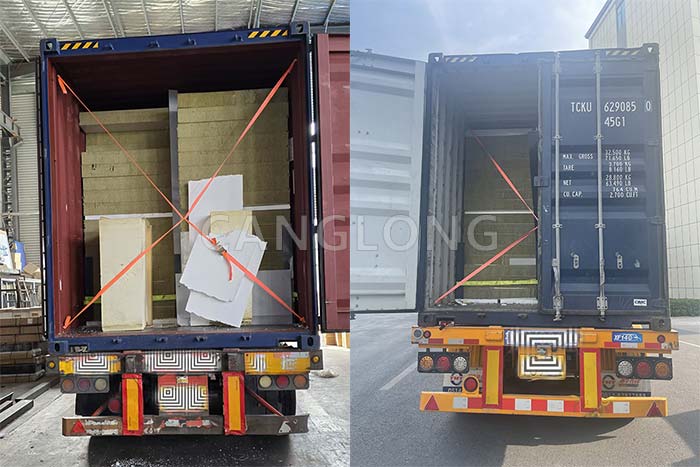 insulation rock wool board shipped