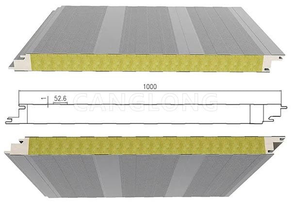 pu foam edge sealing rock wool sandwich panel