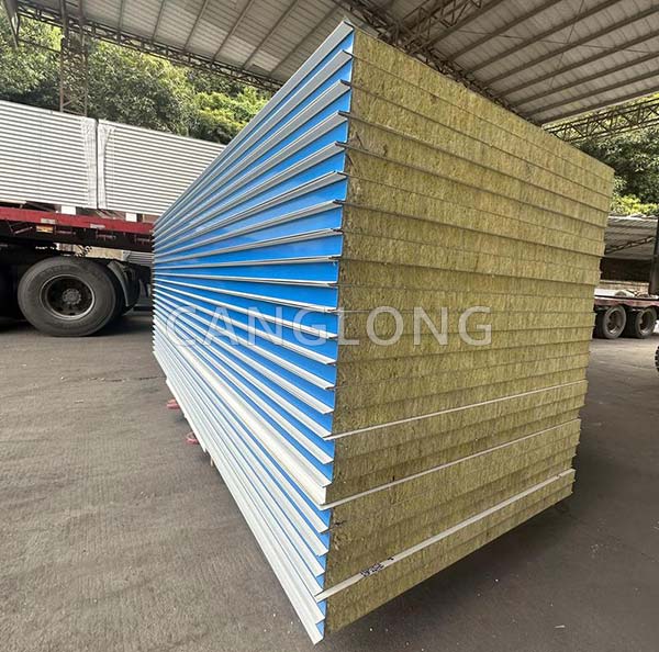 Why are rock wool sandwich panels considered a fireproof and heat-insulating material?