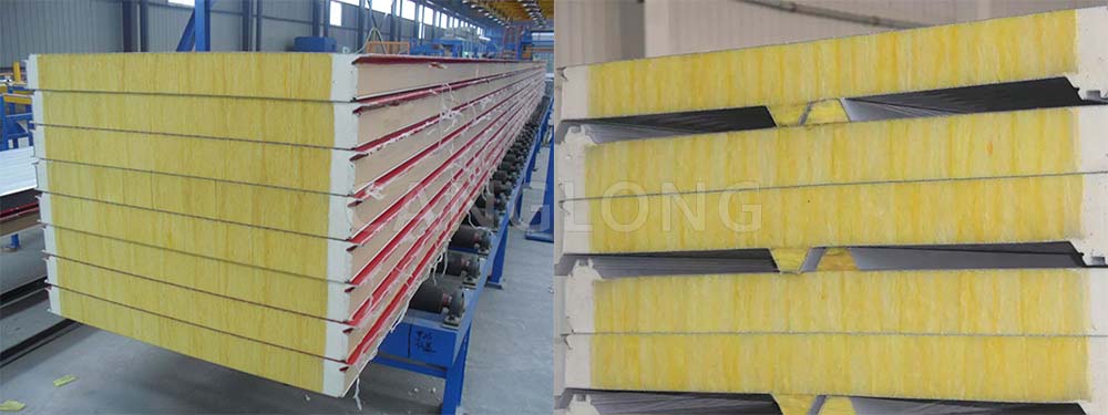 PU edge sealed glass wool sandwich panel