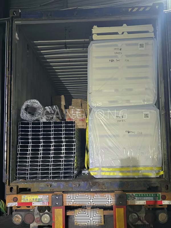 PU roof panels packaged and shipped