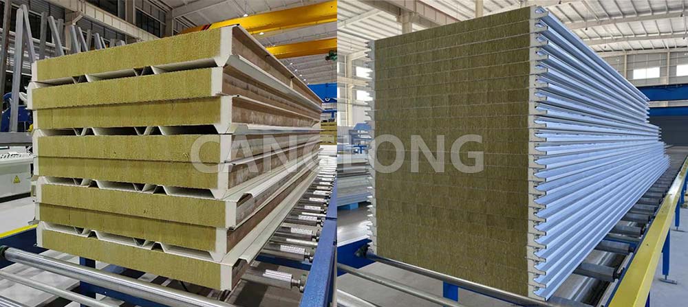 polyurethane edge sealing rock wool composite board