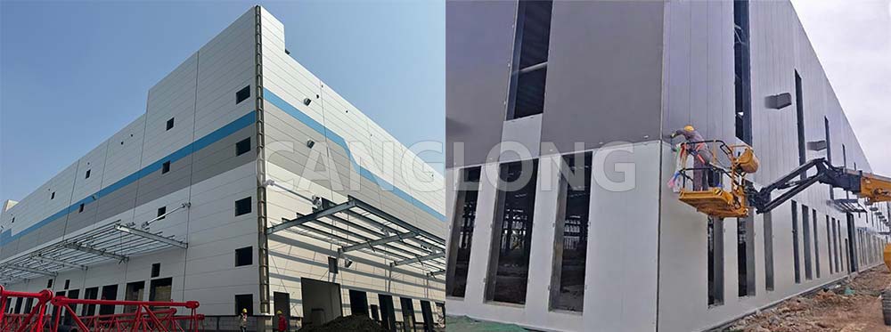 polyurethane edge sealing rock wool composite board installation